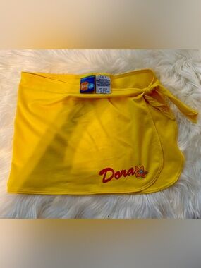 Vintage Y2k Nick Jr. Dora Yellow Swim Cover-Up Skirt Size 6X